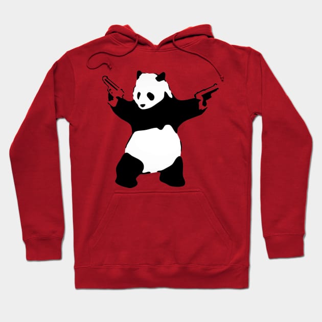 Banksy Panda Guns Hoodie by fenway